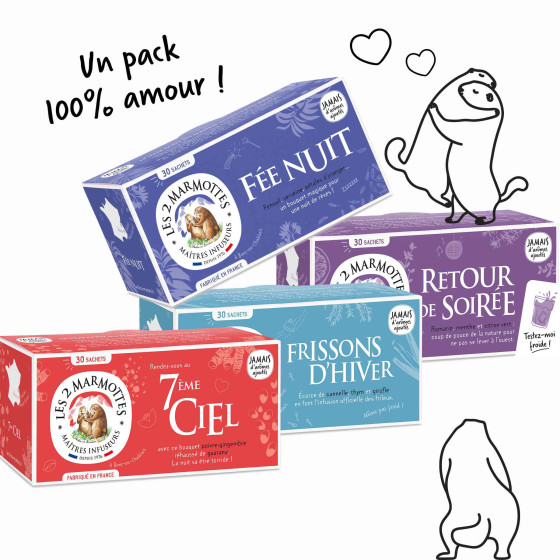 Pack de 4 infusions pour la St Valentin : pour déclarer sa flemme ou sa flemme