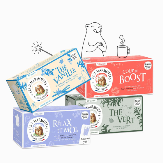 Pack économique de 4 tisanes et thés Pack économique de 4 tisanes et thés