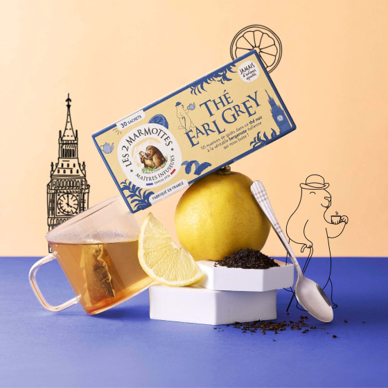 Thé earl grey avec de la vraie bergamote sans arômes ajoutés ni huiles essentielles