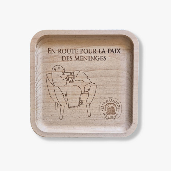 Engraved wooden tray