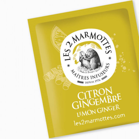 sachet de tisane au citron et gingembre