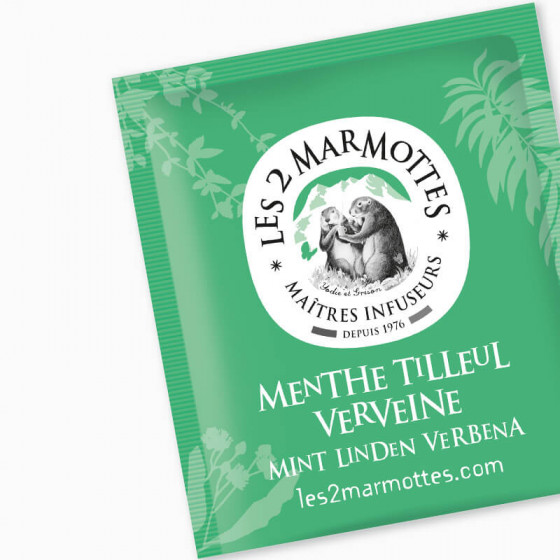 sachet de tisane menthe tilleul verveine les 2 marmottes