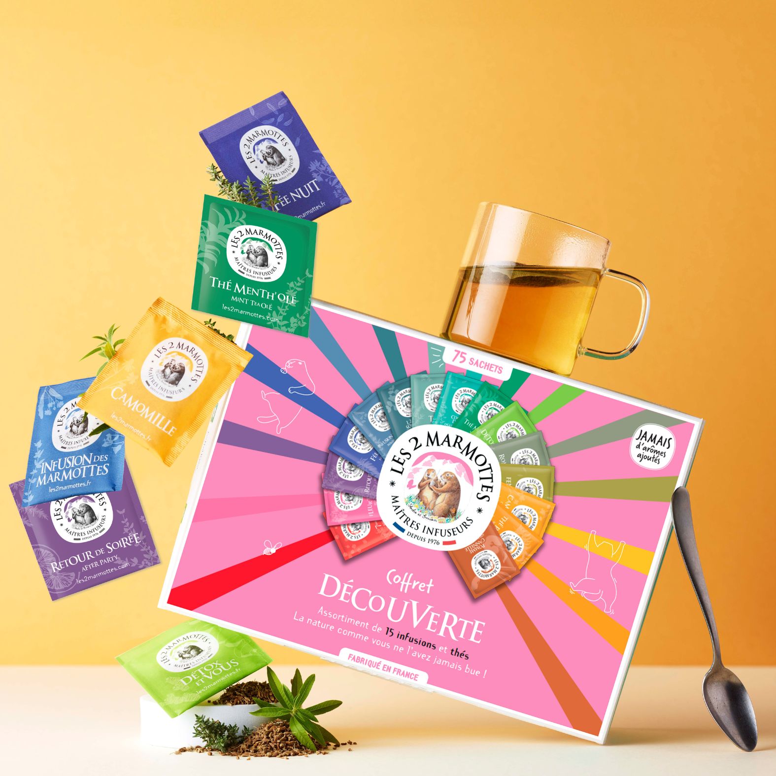 Coffret découverte de tisanes Les 2 Marmottes