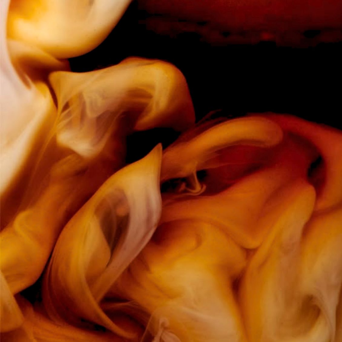 Zoom sur les nuages de lait dans un thé noir