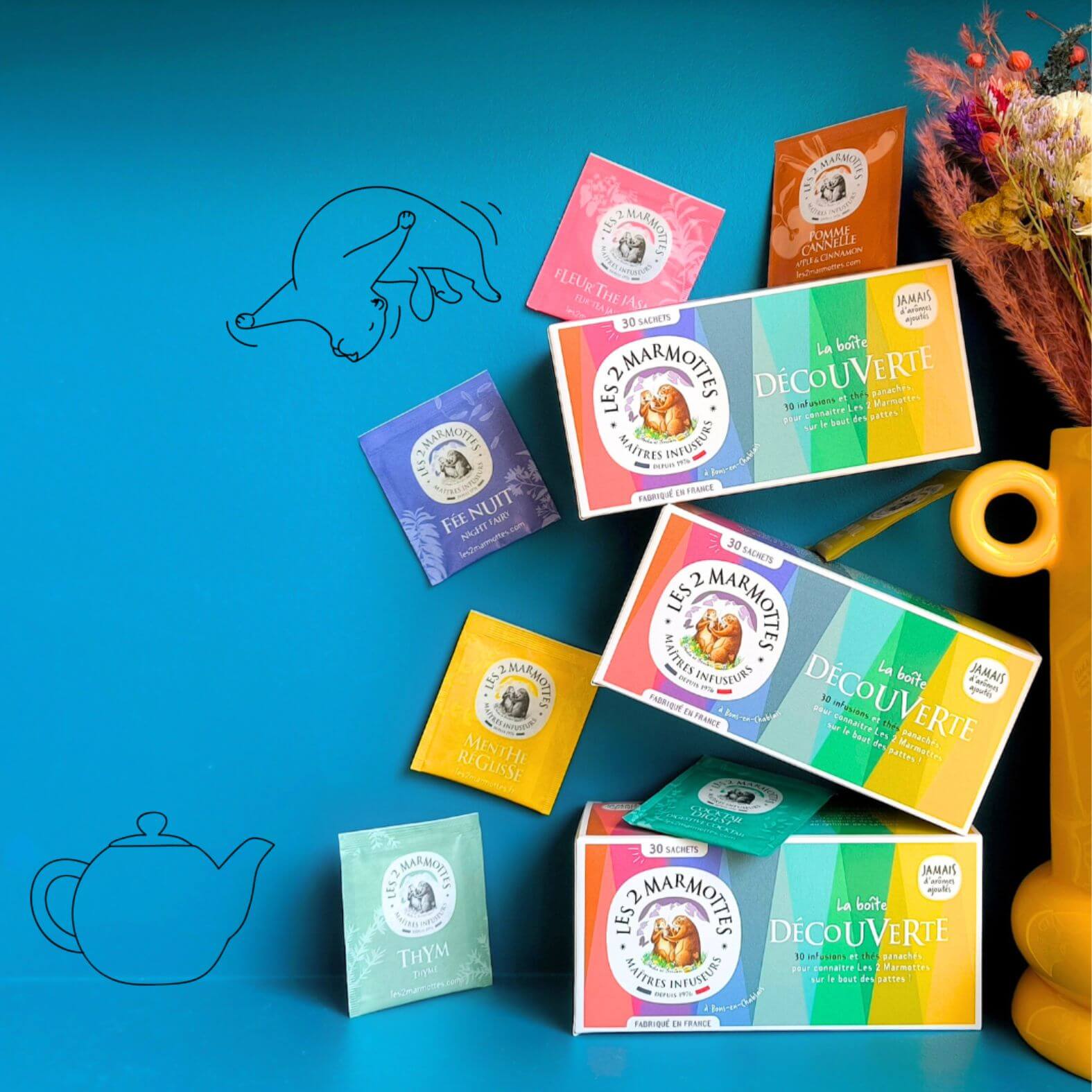 Discovery box : 30 different herbal teas and teas from the French Alps
