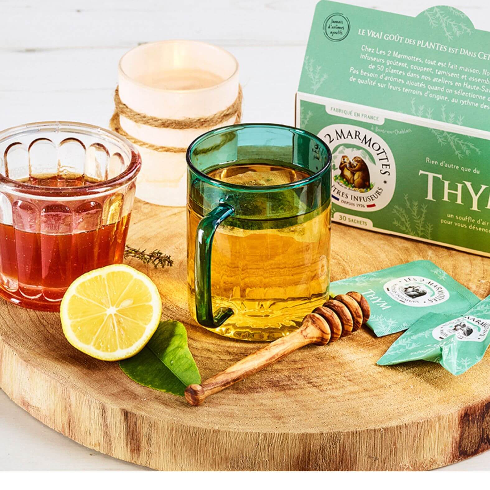 Tisane de thym avec du miel pour l'hiver Made in France