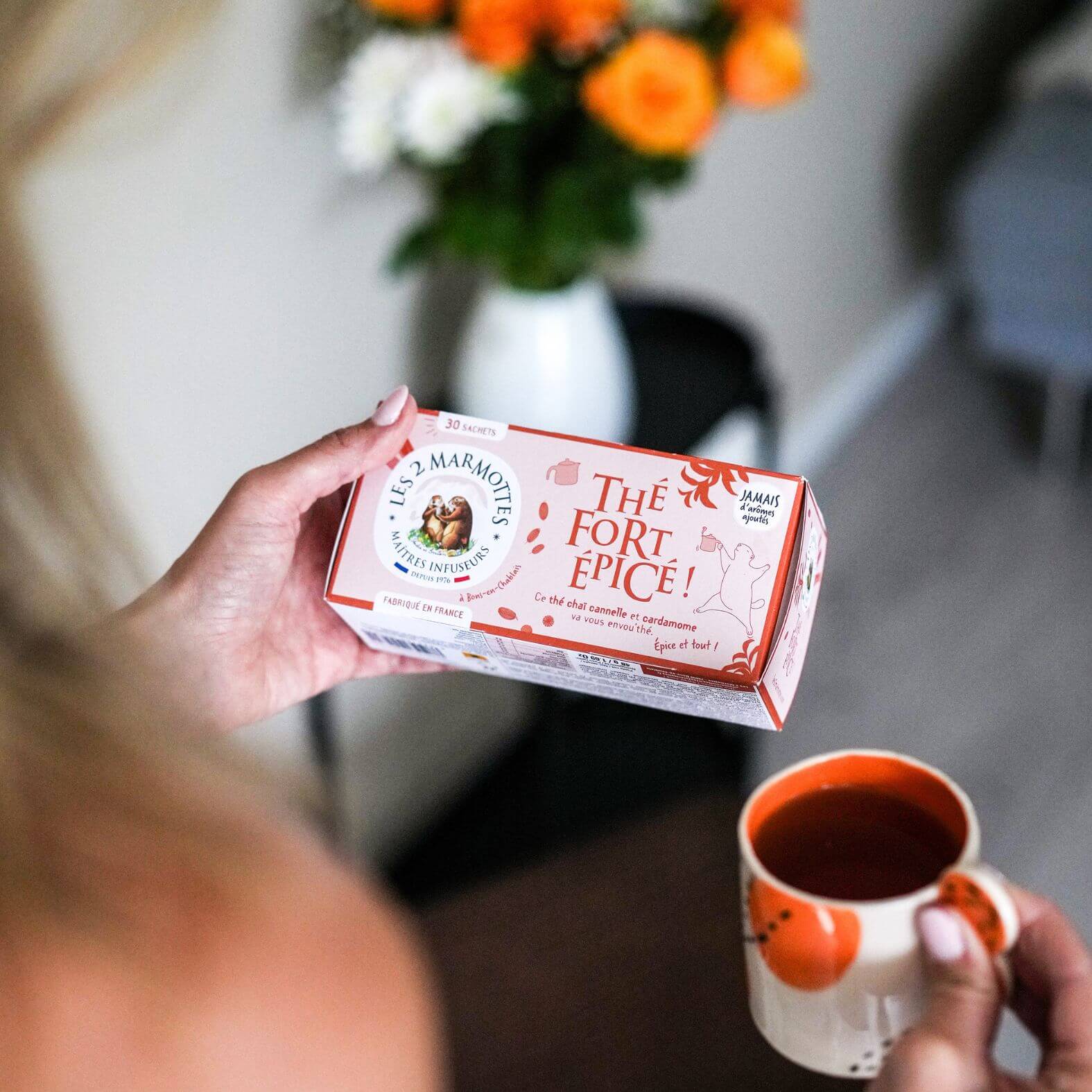 The chai pour latte : thé fort épicé, cannelle cardamome girolfe