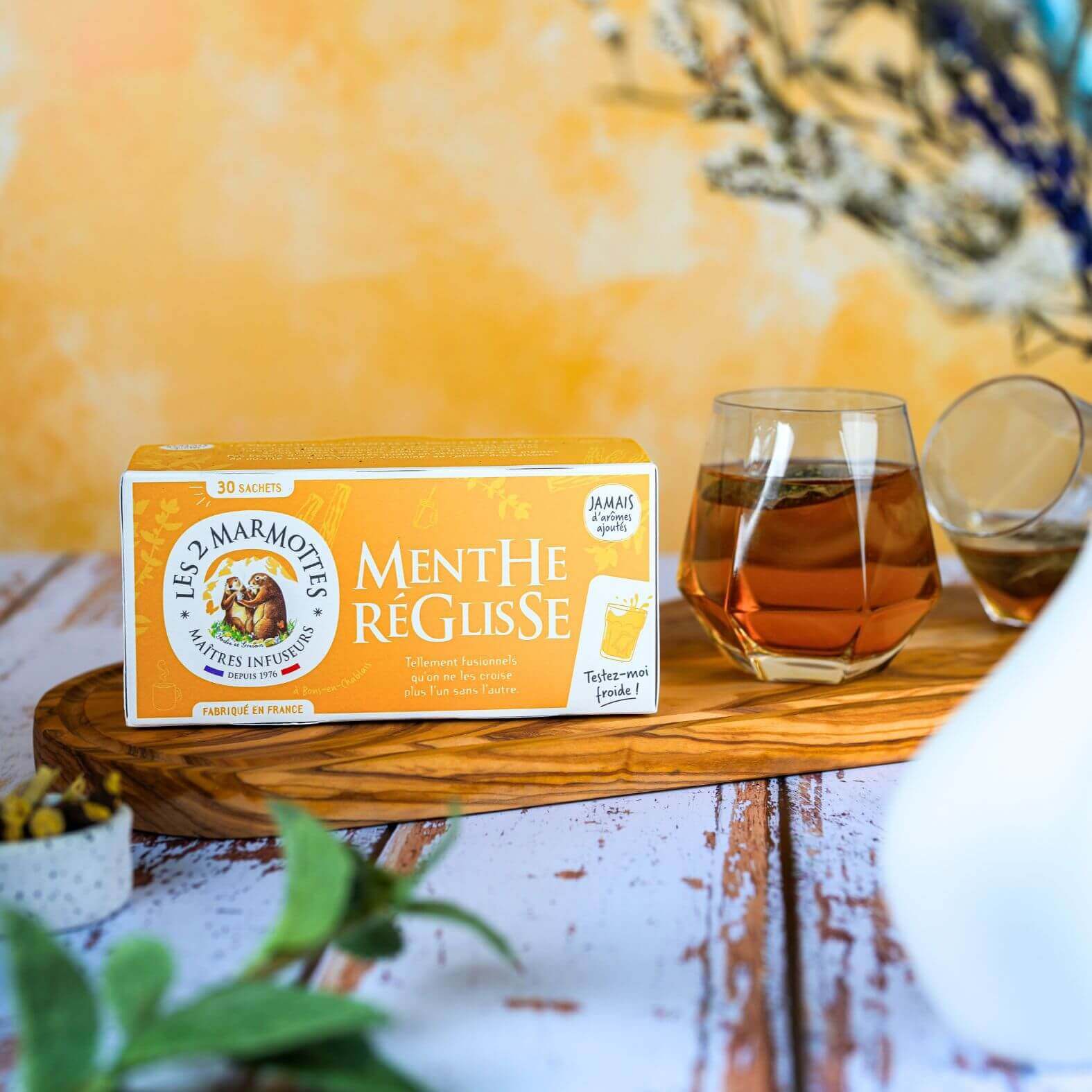 Mint and liquorice herbal tea
