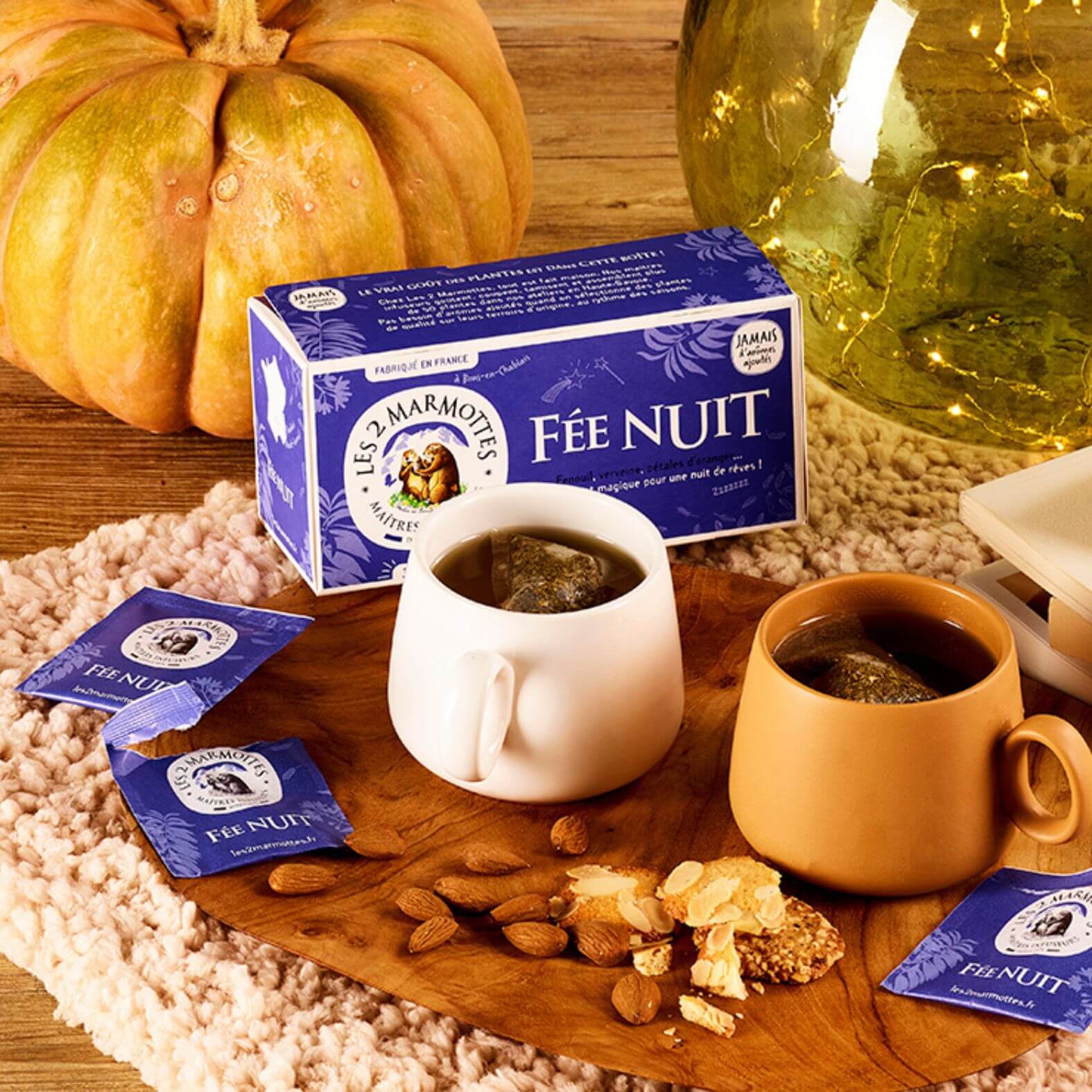 Tisane du soir Made in France : Fée nuit, fenouil verveine et fleur d'oranger